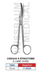 Ciseaux à épisiotomie de 19 cm avec lame guide arrondie distribués par Nussbaum Médical