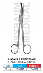 Ciseaux à épisiotomie de 19 cm avec lame guide arrondie distribués par Nussbaum Médical