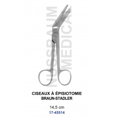 Ciseaux Waldmann de 18 cm pour épisiotomie distribués par Nussbaum Médical