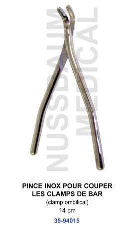 Pince inox pour couper le clamp de Bar distribuée par Nussbaum Médical