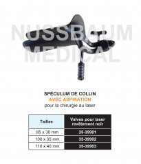 Spéculum de Collin anti-reflet  pour chirurgie laser, vue de côté distribué par Nussbaum Médical