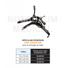 Spéculum Pederson anti-reflet pour chirurgie laser