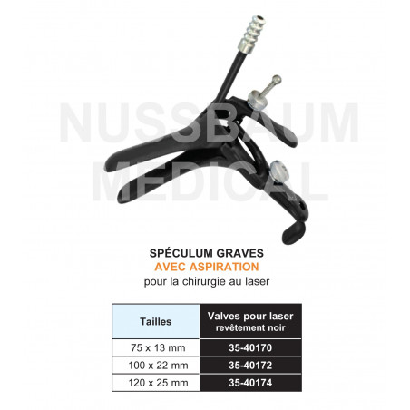 Spéculum Graves anti-reflet pour chirurgie laser