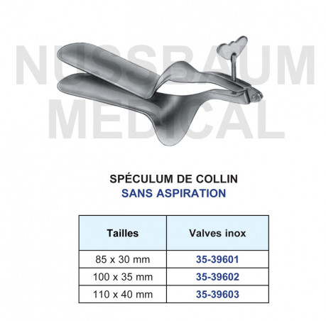 Spéculum de Collin Sans Aspiration
