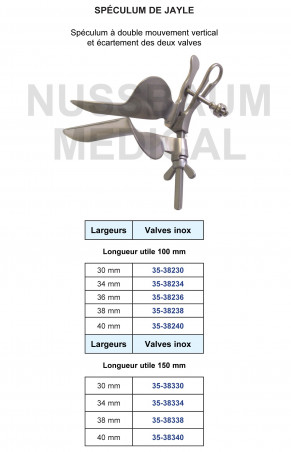 Spéculum de Jayle distribué par Nussbaum Médical