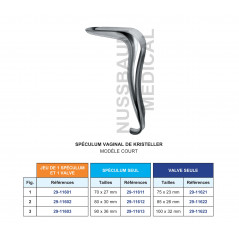 Spéculum de Kristeller modèle court distribué par Nussbaum Médical