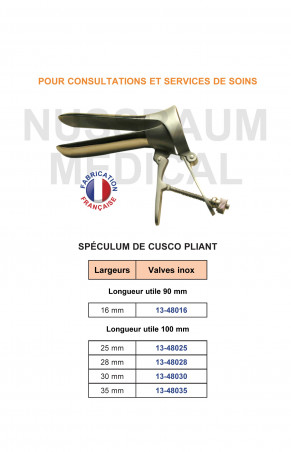 Spéculum de Cusco pliant qualité service distribué par Nussbaum Médical