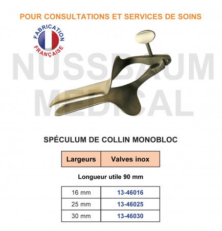 Spéculum de Collin monobloc qualité service