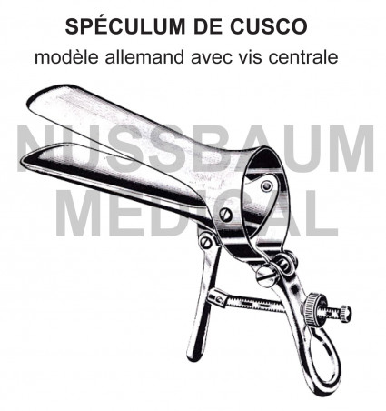 Spéculum Cusco pliant modèle allemand à vis centrale distribué par Nussbaum Médical