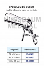 Spéculum Cusco Pliant modèle Allemand vis centrale