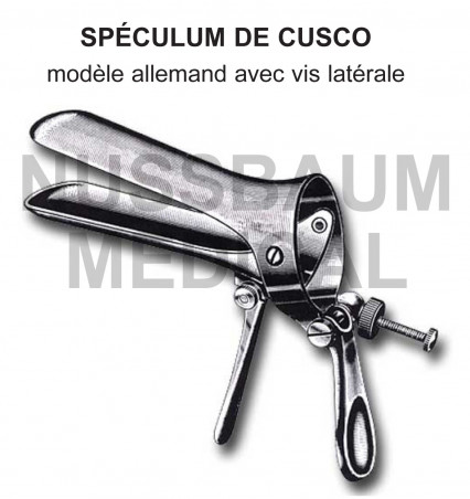 Spéculum Cusco pliant modèle allemand à vis latérale distribué par Nussbaum Médical