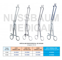 Spéculum Endocervical de Kogan de 24 cm distribué par Nussbaum Médical