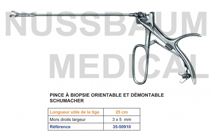 Pince à biopsie Schumacher fine orientable et démontable fabriquée en France