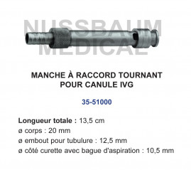 Manche pour aspiration utérine de 13,5 cm distribué par Nussbaum Médical