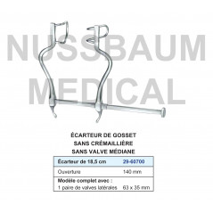 Ecarteur Gosset sans cémaillère ni valve médiane distribué par Nussbaum Médical