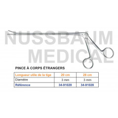Pince à corps étrangers distribuée par Nussbaum Médical