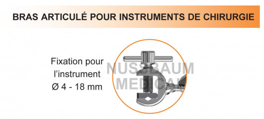 Bras articulé pour instruments de chirurgie avec colonne en L