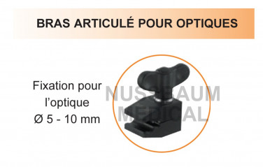 Bras articulé pour optiques avec colonne droite