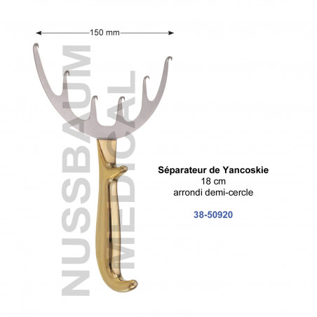 Décolleur de Yancoskie 18 cm arrondi en demi-cercle distribué par Nussbaum Médical