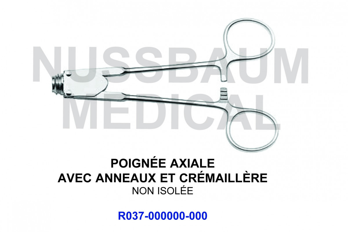 Poignée axiale avec anneaux et crémaillère