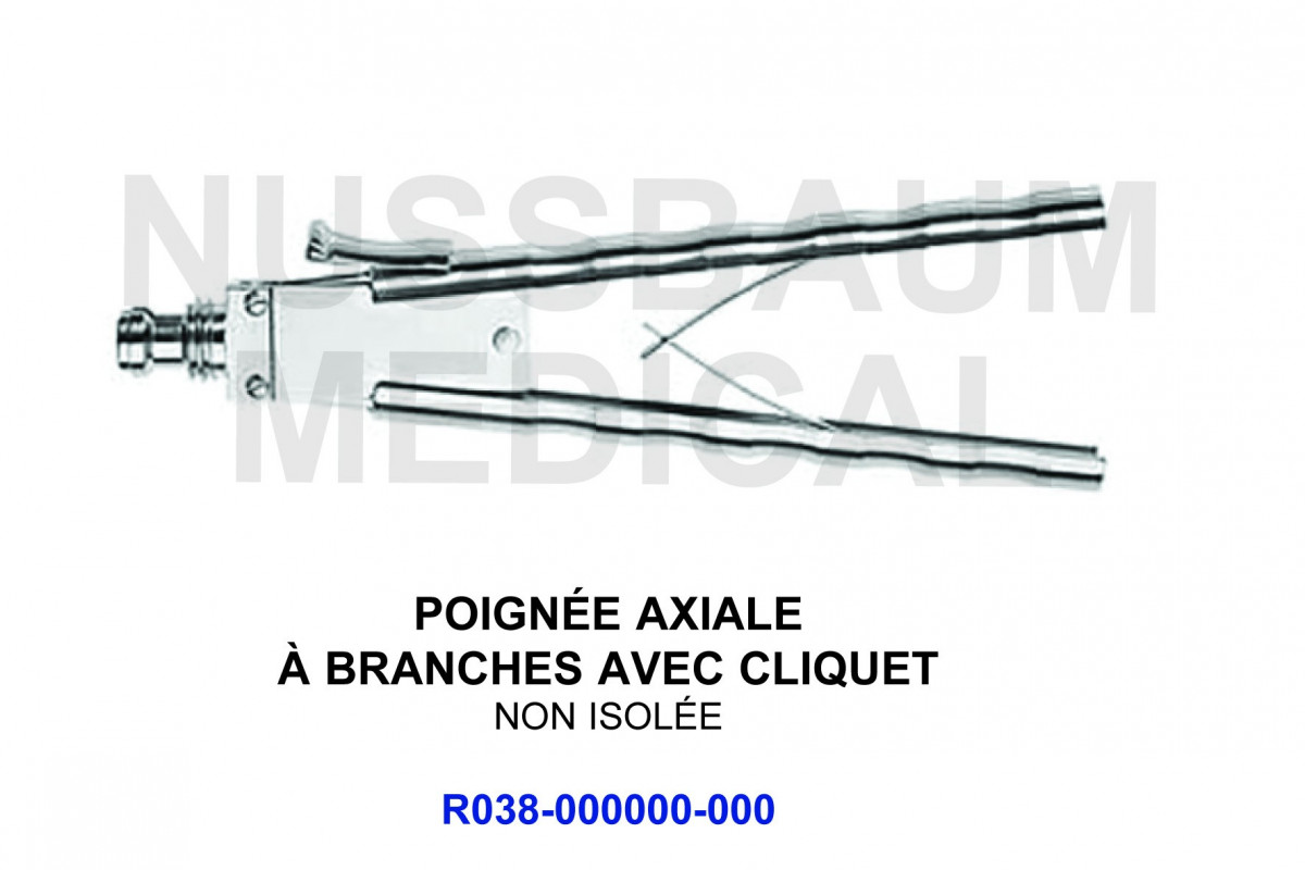 Poignée axiale à branches avec cliquet