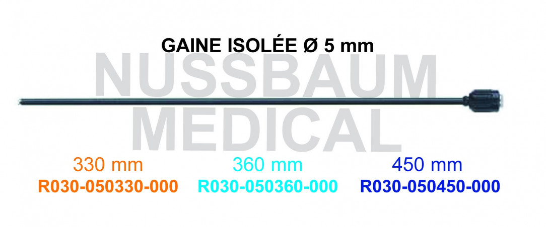 Gaine isolée diamètre 5 mm pour pince de laparoscopie distribuée par Nussbaum Médical