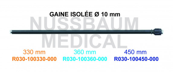 Gaine isolée diamètre 10 mm pour pince de laparoscopie distribuée par Nussbaum Médical