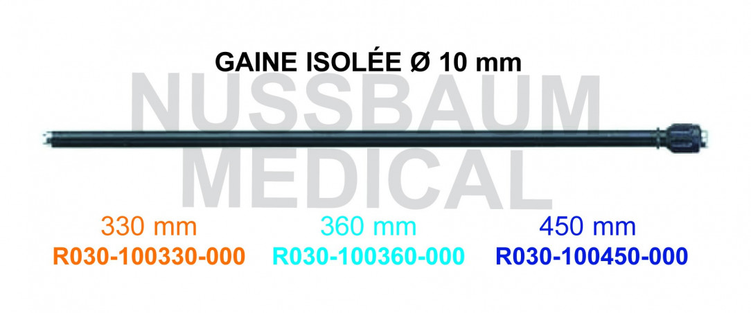 Gaine isolée diamètre 10 mm pour pince de laparoscopie distribuée par Nussbaum Médical
