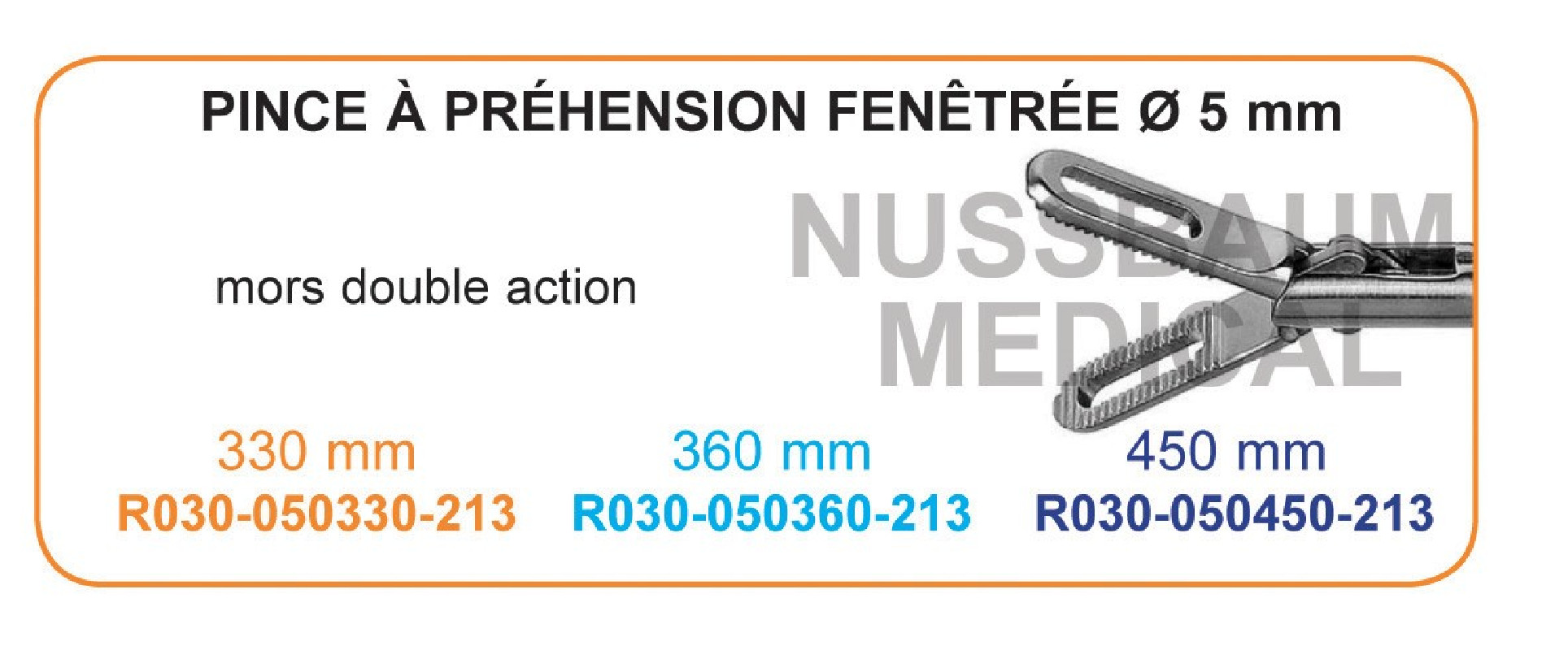 Inserts ø 5 mm pince à préhension Mors fenêtré double action Inserts ø 5 mm pince à préhension Mors fenêtré double action