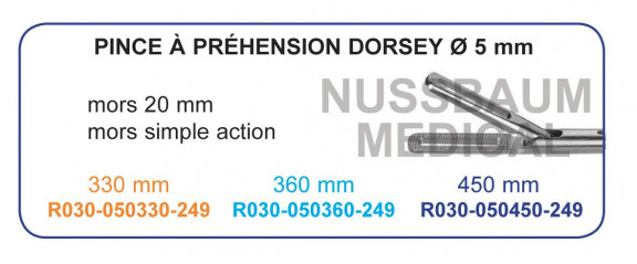 Inserts préhension, Mors Dorsey 20 mm, simple action distribués par Nussbaum Médical