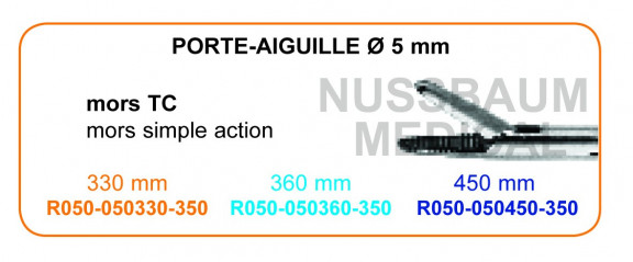 Inserts porte-aiguilles TC pour pince de laparoscopie ø5mm distribués par Nussbaum Médical