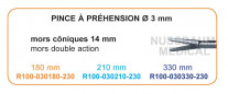 Inserts ø 3 mm pince à préhension mors côniques 14mm double action