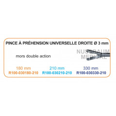 Inserts ø 3 mm pince à préhension universelle droite mors double actiondistribués par Nussbaum Médical