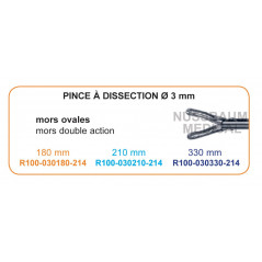 Inserts ø 3 mm pince à dissection mors ovales double action distribués par Nussbaum Médical