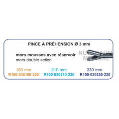 Inserts ø 3 mm pince à préhension mors mousses réservoir double action distribués par Nussbaum Médical