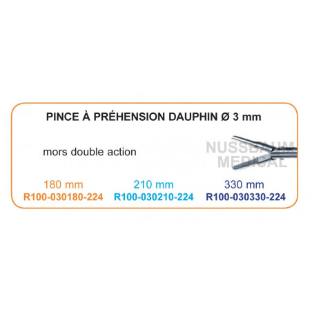 Inserts ø 3 mm pince à préhension Dauphin mors double action distribués par Nussbaum Médical
