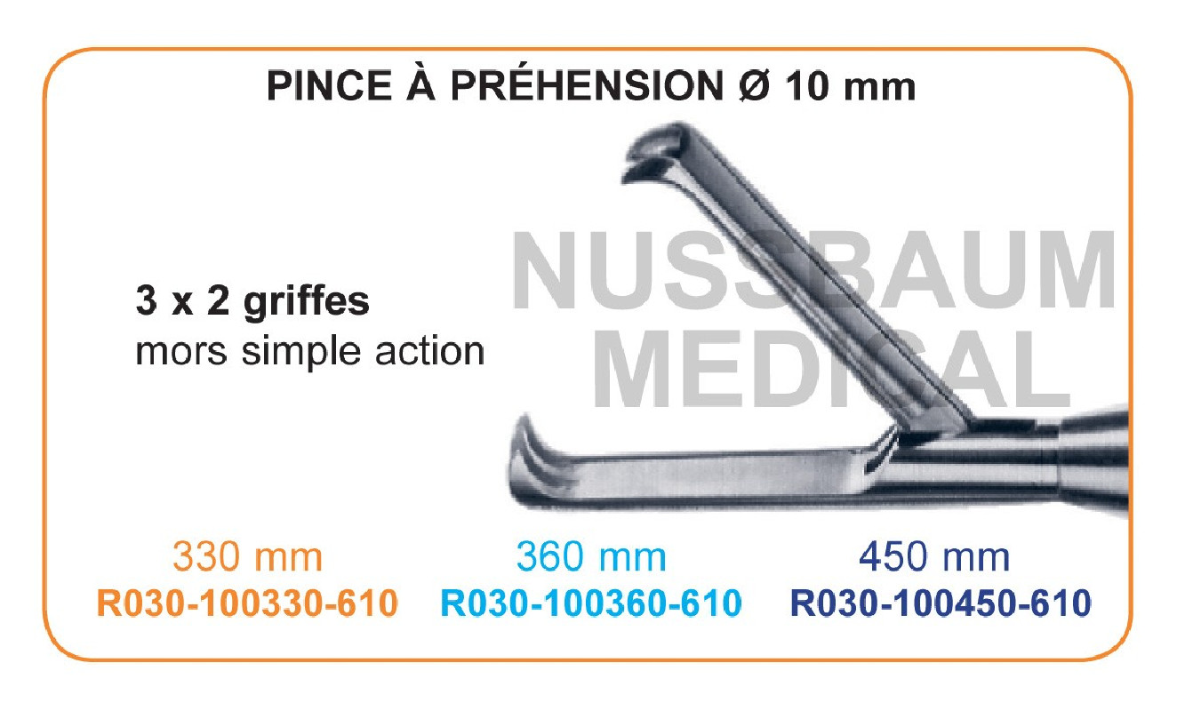 Inserts ø 10 mm pince à préhension 3x2griffes mors simple action