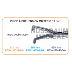 Inserts ø 10 mm pince à préhension Mors Mixter double action distribués par Nussbaum Médical