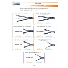 Inserts ø 10 mm pince à préhension De Bakey double griffe mors 40 mm double action