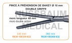 Inserts ø 10 mm pince à préhension De Bakey double griffe mors 40 mm double action