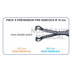 Inserts ø 10 mm pince à préhension fine Babcock mors double action distribués par Nussbaum Médical