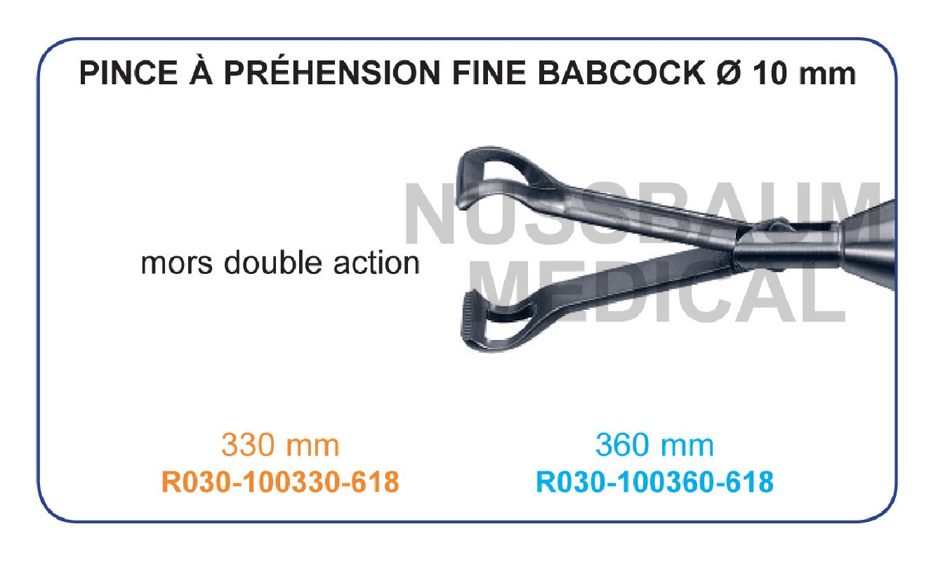 Inserts ø 10 mm pince à préhension fine Babcock mors double action