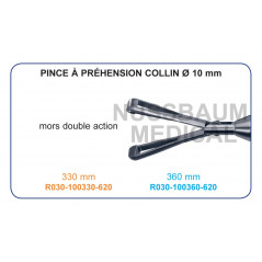 Inserts ø 10 mm pince à préhension Collin mors double action distribués par Nussbaum Médical