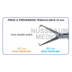 Inserts ø 10 mm pince à préhension Tenaculum mors double action distribués par Nussbaum Médical