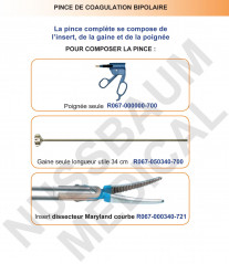 Pince bipolaire démontable Powergrip distribuée par Nussbaum Médical