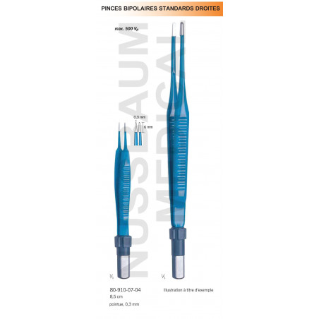 Pinces bipolaires standards droites distribuées par Nussbaum Médical