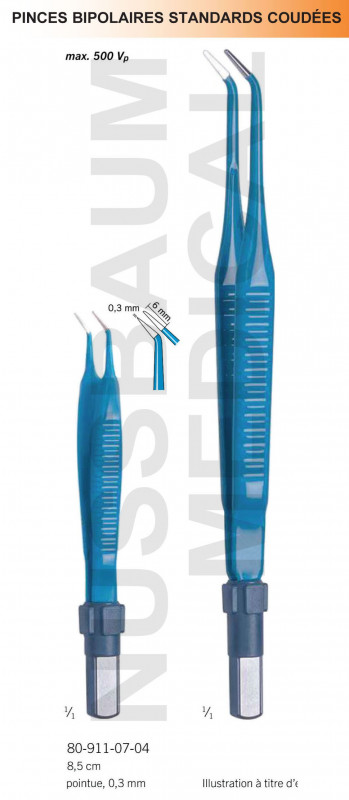 Pinces bipolaires standards coudées