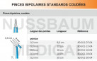 Pinces bipolaires standards coudées