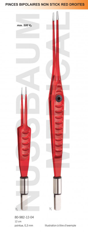 Pinces bipolaires Non-Stick Red droites Pinces bipolaires Non-Stick Red droites