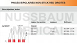 Pinces bipolaires Non-Stick Red droites Pinces bipolaires Non-Stick Red droites